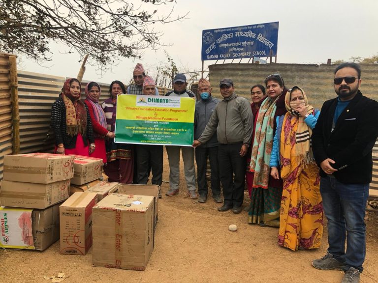 Dilmaya Foundation distributes computers in Dhading.